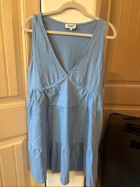 Known Supply Evelyn-Light Blue V-Neck Tiered Mini